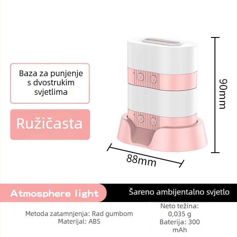 USB punjiva magnetska noćna lampica, elegantna rasvjeta uz krevet, atmosferično osvjetljenje za dječju sobu, za hranjenje djeteta i san