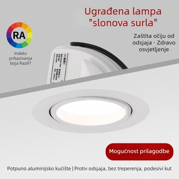 5K ugrađena LED spot svjetiljka za trgovine odjeće, prilagodljiv ugao, komercijalni reflektor za izložbene prostore
