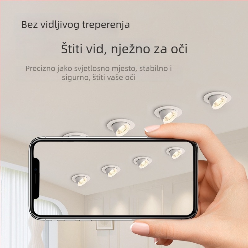 COB LED svjetiljka nos slona, LED zidni washer rasvjeta, ugrađena stropna svjetiljka, podesivi kut, anti-sjajnost, downlight, visok CRI