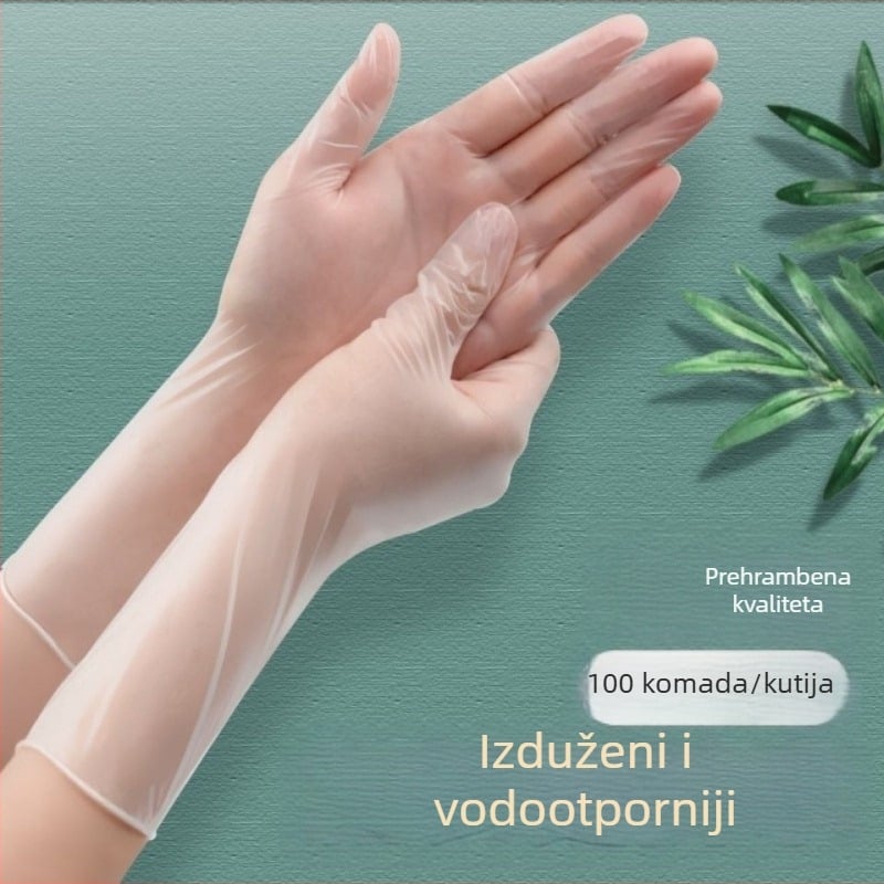 12-inčne produžene jednokratne rukavice, s kvalitetom za hranu, vodootporne za pranje suđa i kućanske poslove, debeli PVC