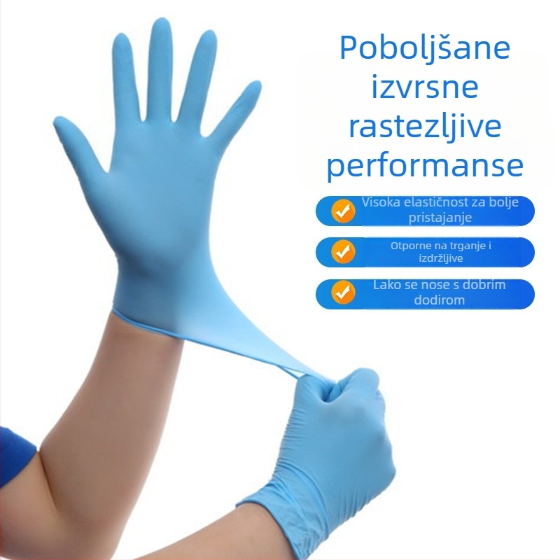 Jednokratne latex rukavice bez praha, visoke elastičnosti i povećane debljine za zaštitu, za industriju, kozmetiku, tetoviranje, stomatologiju, prehrambenu upotrebu, bijeli latex