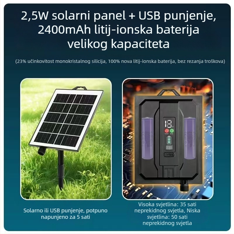 Solarne LED nizovi za vanjsku ukrasu drveta, omotane oko drveta, IP65 vodootporne