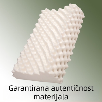 Prirodni lateks jastuk za odrasle s potporom vrata, oblik vlčijeg zuba, visina 10-15 cm, težina 0.5-1 kg, sadržaj lateksa 90% i više