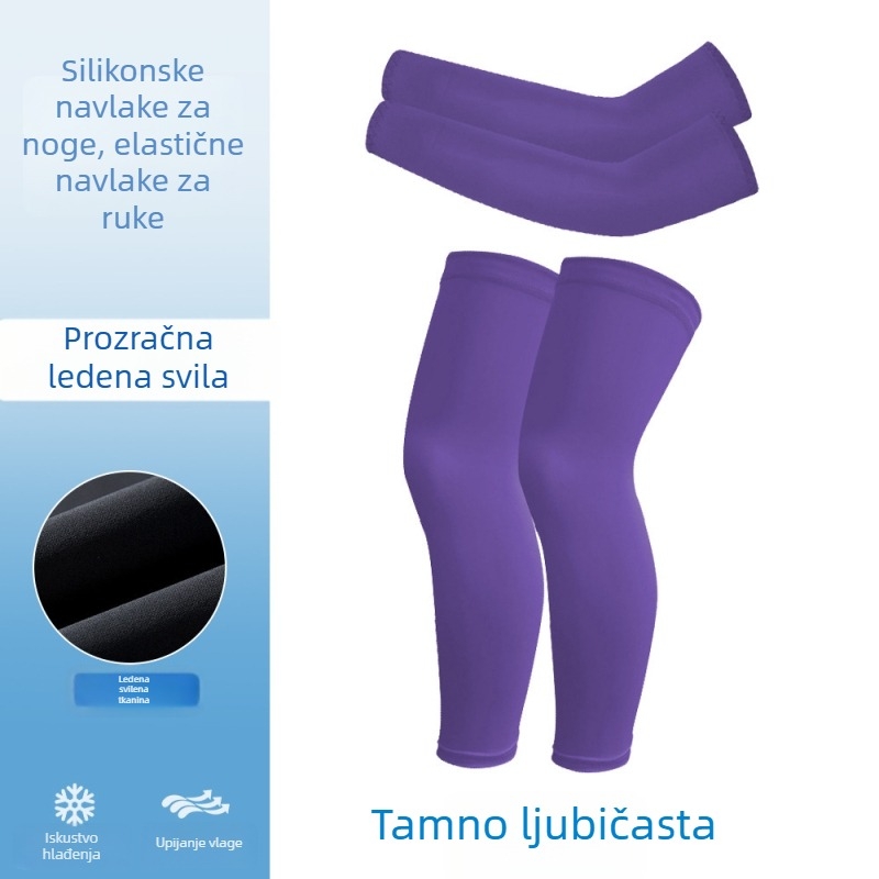 Ljetni prozračni rukavi za zaštitu od sunca i navlake za noge od ledene svile – set za outdoor vožnju biciklom, visoka elastičnost, za djecu