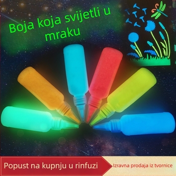 Velika boca svjetleće akrilne boje, vodotopna, samosvijetleća za graffiti i slikanje na zidovima