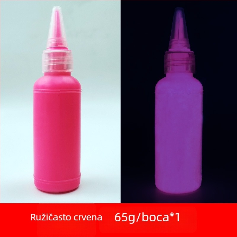 Velika boca svjetleće akrilne boje, vodotopna, samosvijetleća za graffiti i slikanje na zidovima
