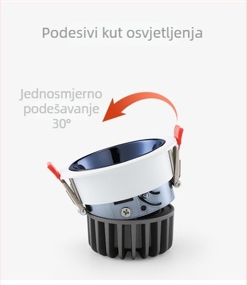 LED zidni wash spot, ugrađen u strop, uski okvir, anti-glare, bez glavne svjetlosti, za domove i hotelske sobe