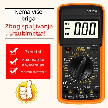 DT9205A džepni digitalni multimetar s prikazom – mjerenje struje i napona, višenamjenski univerzalni mjerni uređaj