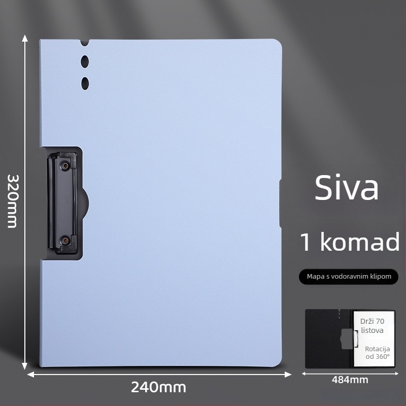Debeli A4 klipbord s dvostrukim klipom — višenamjenski organizator dokumenata i ploča za pisanje