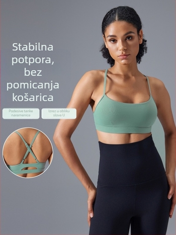 Sportski grudnjak s push-up učinkom, podesive naramenice, križni stražnji dio, prozračni za jogu D25108