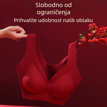 Crveni set donjeg rublja za žene u godini zodijaka — bešavni kroj, udoban, Push-Up, podržava grudi, protiv opuštanja, grudnjak u stilu vest s lijepim leđima