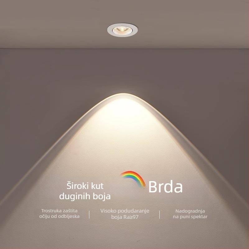 LED reflektor dvostrukog sloja s protivsjajem, oblikom duge i brda, ugrađeno zidno pranje svjetla za dnevni boravak