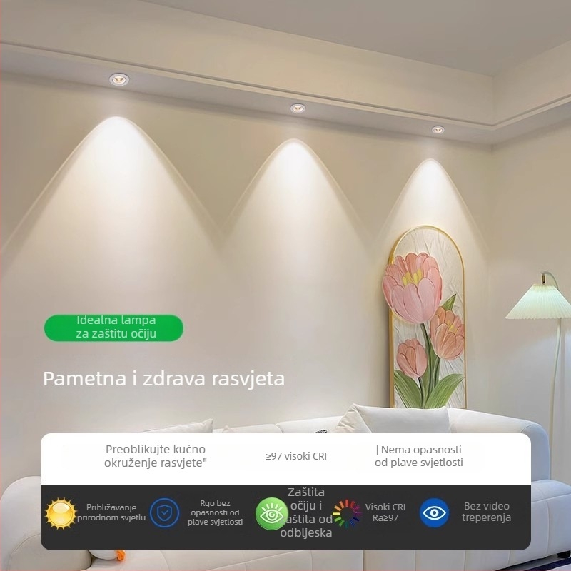LED reflektor dvostrukog sloja s protivsjajem, oblikom duge i brda, ugrađeno zidno pranje svjetla za dnevni boravak