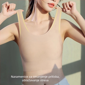 Bešiv grudnjak u stilu veste za žene, prozračan, prirodan nude izgled, košarice 3/4, oblikovane košarice