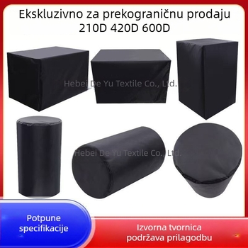 Crna zaštitna navlaka za vanjski namještaj od 210D Oxford platna, UV zaštita, vodootporna