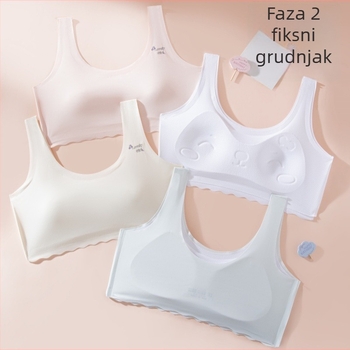 Sutien u djevojčice u razvoju, u stilu prsluka, s čvrstim košaricama