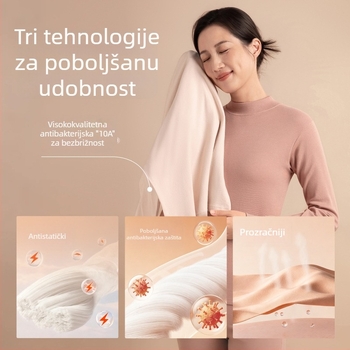 Ženski termalni komplet od 100% pamuka za jesen-zimu, osnovni sloj s dugim rukavima i dugim hlačama, za žene srednje dobi i starije