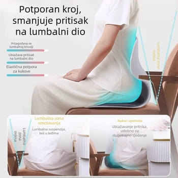 Zhuo Chen Ergonomična jastučić za podršku lumbalne regije za uredsku stolicu i radnu stanicu, punilo od pjene, jednobojna, veličina 34×30×36 cm