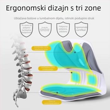Zhuo Chen Ergonomična jastučić za podršku lumbalne regije za uredsku stolicu i radnu stanicu, punilo od pjene, jednobojna, veličina 34×30×36 cm