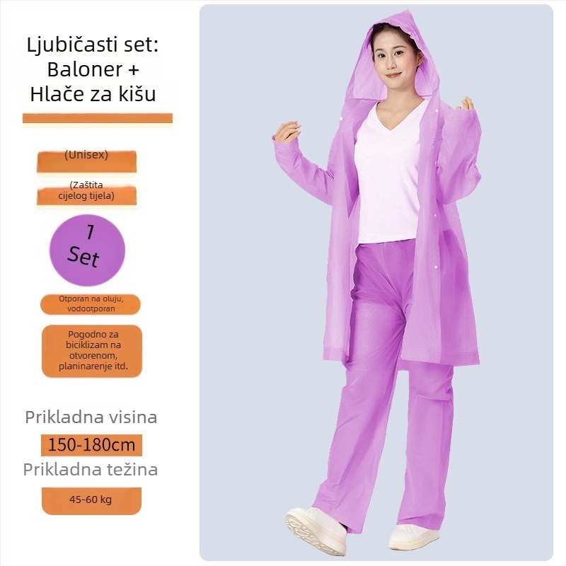 EVA dvodijelni kišni kaput za odrasle, za motocikle i električna vozila