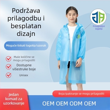 Dječji EVA kišni pončo, debeli, višekratno upotrebljivi, za školu, uzrast 7–12 godina