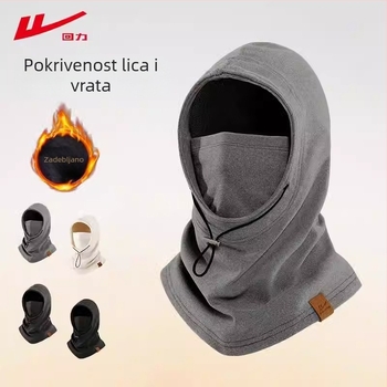 Zimska kapuljača za biciklizam s integriranim ovratnikom i maskom za lice, otporna na vjetar i topla