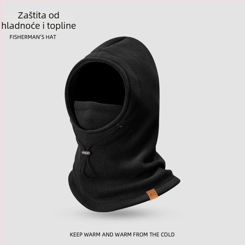 Zimska kapuljača za biciklizam s integriranim ovratnikom i maskom za lice, otporna na vjetar i topla