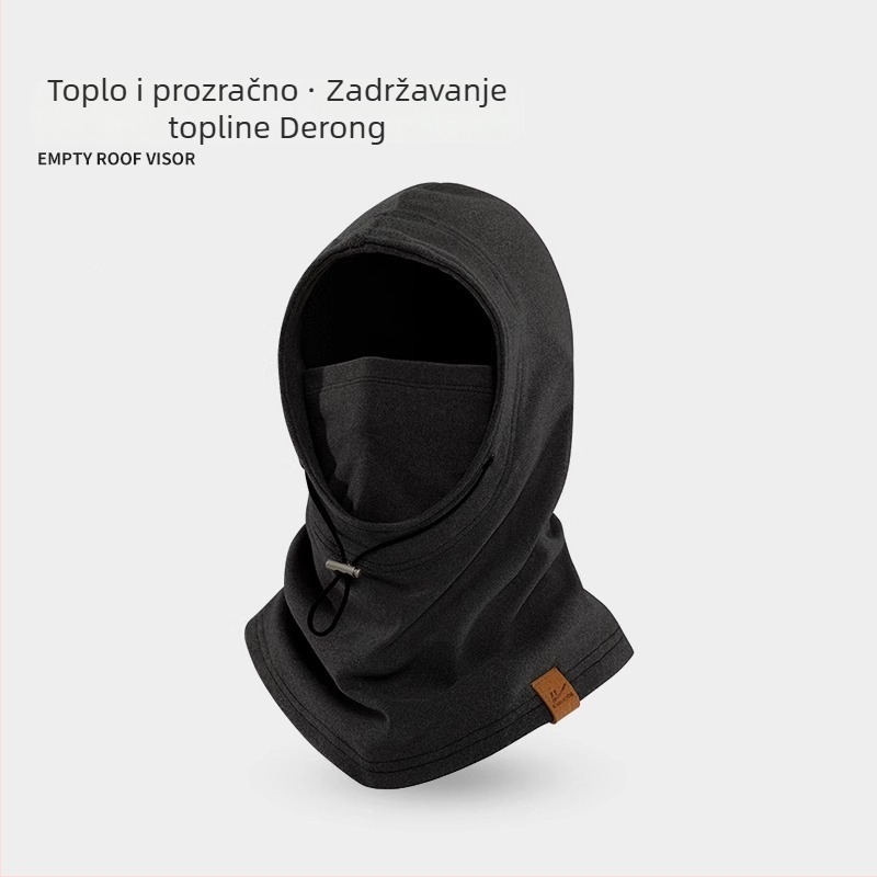 Zimska kapuljača za biciklizam s integriranim ovratnikom i maskom za lice, otporna na vjetar i topla