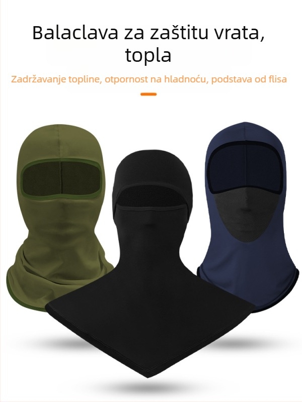 Kapuljača s polarno izolacijom, debela i topla za zimsku vožnju motociklom, s integriranom maskom za lice i skijaškim šalom