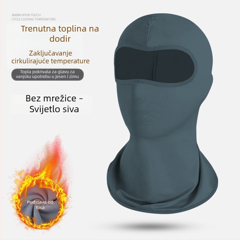 Kapuljača s polarno izolacijom, debela i topla za zimsku vožnju motociklom, s integriranom maskom za lice i skijaškim šalom