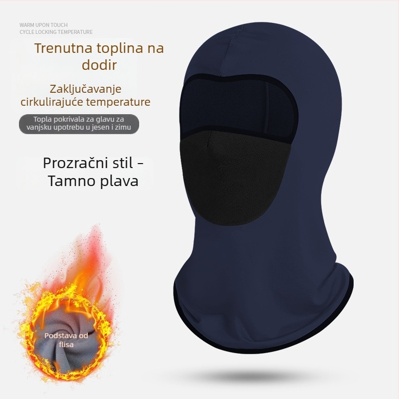 Kapuljača s polarno izolacijom, debela i topla za zimsku vožnju motociklom, s integriranom maskom za lice i skijaškim šalom