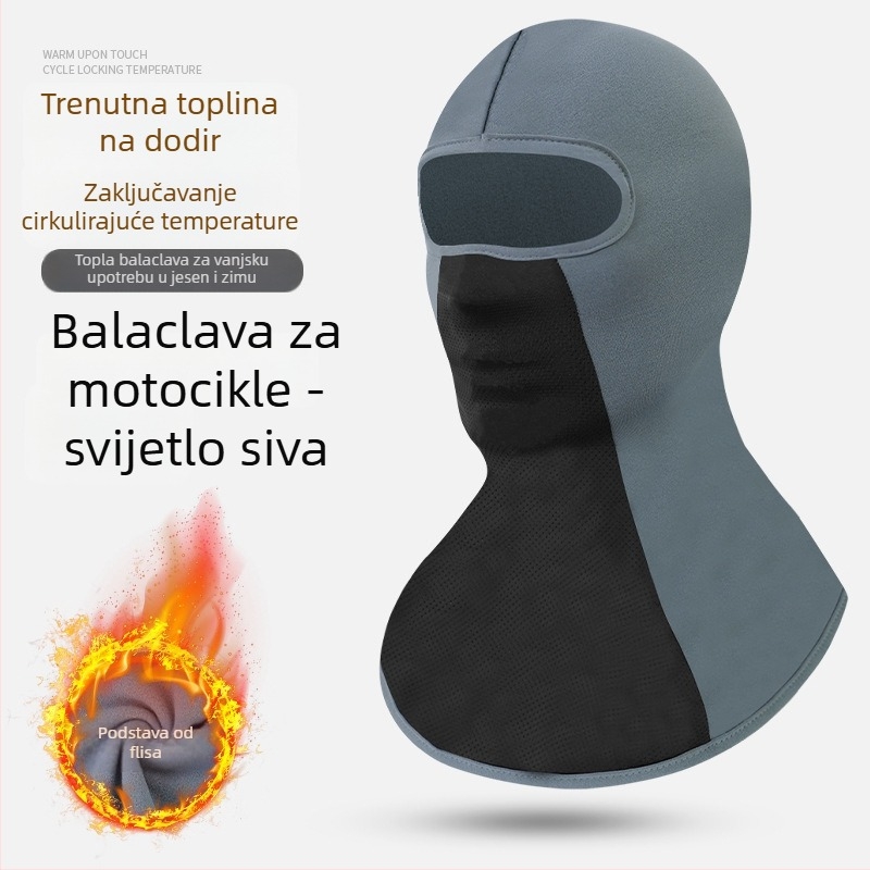 Kapuljača s polarno izolacijom, debela i topla za zimsku vožnju motociklom, s integriranom maskom za lice i skijaškim šalom
