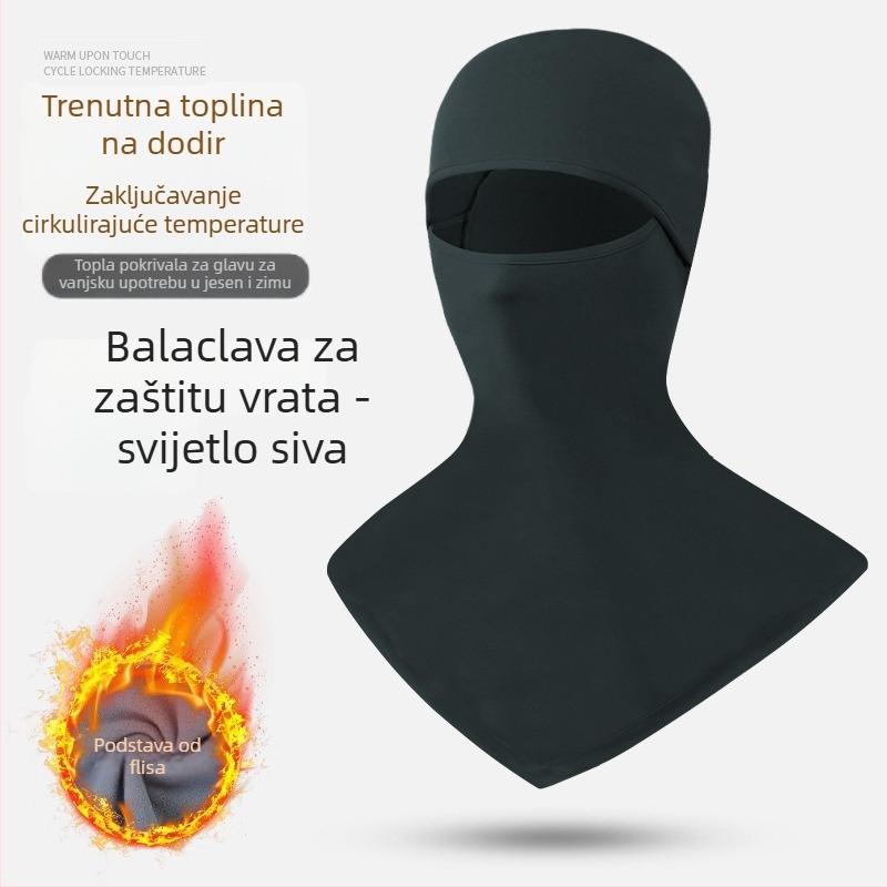 Kapuljača s polarno izolacijom, debela i topla za zimsku vožnju motociklom, s integriranom maskom za lice i skijaškim šalom