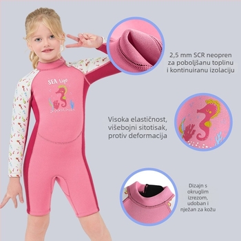 24 novih dječjih jednodjelnih neopren kombinezona debljine 2.5 mm za ronjenje i šnorkanje, topli, izdržljivi, s karikaturalnim uzorkom