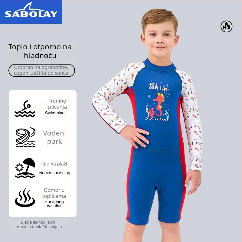 24 novih dječjih jednodjelnih neopren kombinezona debljine 2.5 mm za ronjenje i šnorkanje, topli, izdržljivi, s karikaturalnim uzorkom