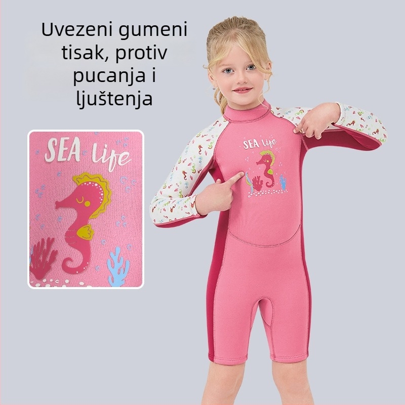 24 novih dječjih jednodjelnih neopren kombinezona debljine 2.5 mm za ronjenje i šnorkanje, topli, izdržljivi, s karikaturalnim uzorkom