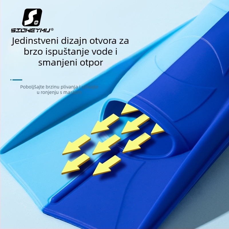 Unisex silikonirane kratke peraje za plivanje za djecu i odrasle, lagana oprema za ronjenje