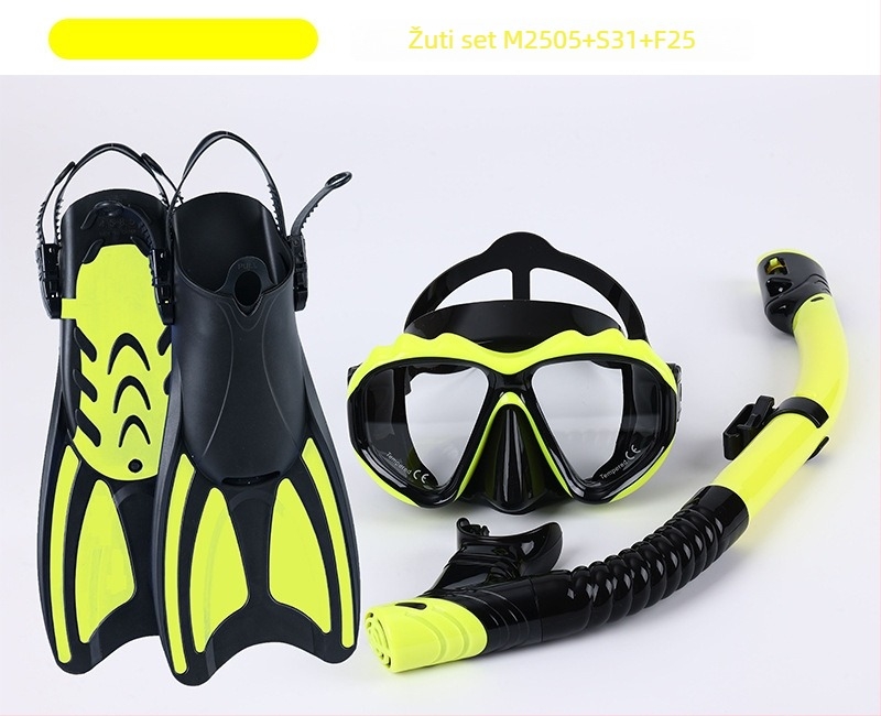 Set za šnorkanje s perajama, suhim snorkelom i Maskom za odrasle i djecu