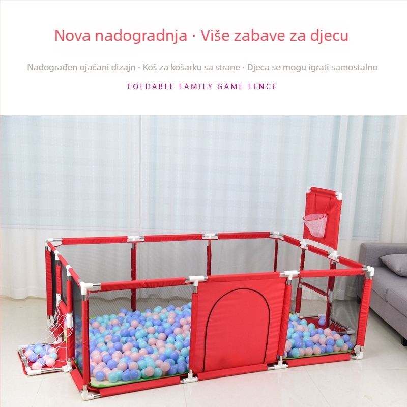 Zaštitna platnena ograda za pod ili krevet – dvostruka funkcija košarkaška igračka i unutarnja dječja ograda za igru