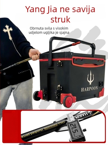 Karbonski set štapova s mrežom za ribolov – teleskopski, izuzetno čvrst za velike ribe, komplet (štap bez role)