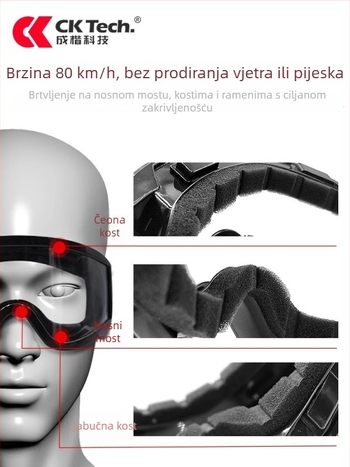 Naočale za biciklizam za vanjske sportove, zapečaćene protiv vjetra, otporne na prskanje i udarce, za nošenje na glavi, zamjenjive leće, kompatibilne s dioptrijama
