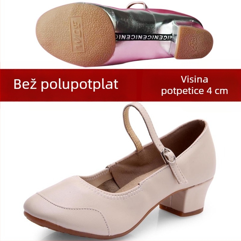 Ženske srebrne plesne cipele za latino i kvadratni ples, mekana potplata, lagane za izvedbe
