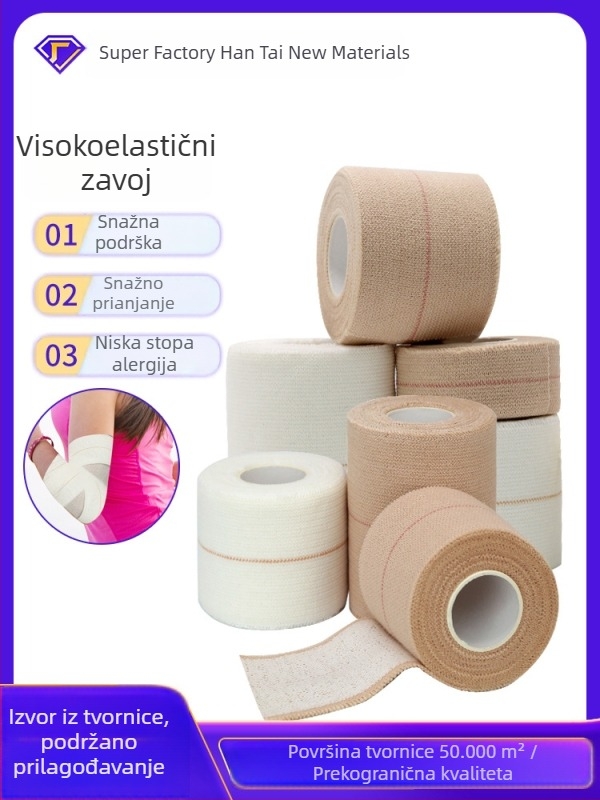Jednostrano ljepljiva teška elastinska banda za zaštitu gležnja, zapešća i koljena