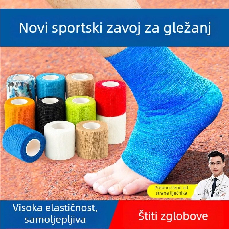 Elastični sportski zavoj za sprječavanje uganuća gležnja i fiksaciju stopala, samoljepljiva gaža za nogomet