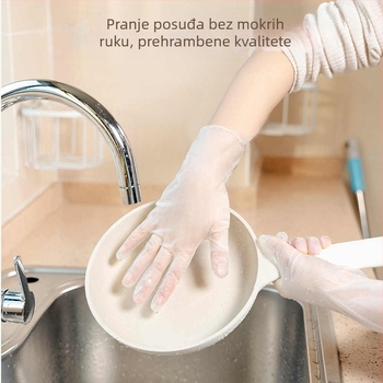 Jednokratne rukavice od lateksa i nitrila, bijele, za usluge prehrane, debljina 0,05–0,1 mm