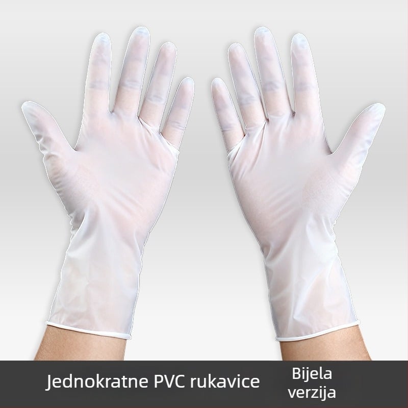 Jednokratne rukavice od lateksa i nitrila, bijele, za usluge prehrane, debljina 0,05–0,1 mm