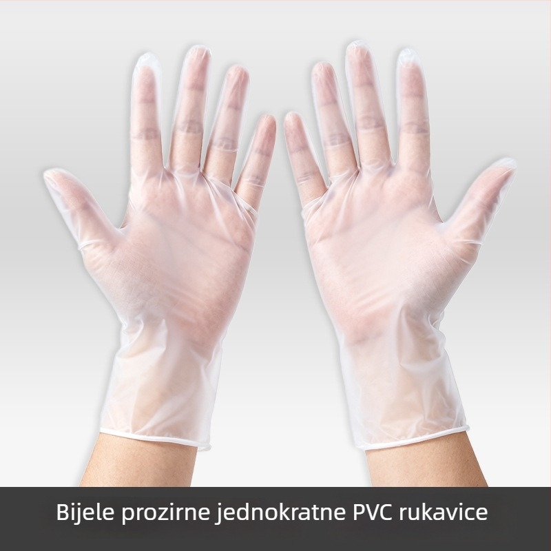Jednokratne rukavice od lateksa i nitrila, bijele, za usluge prehrane, debljina 0,05–0,1 mm