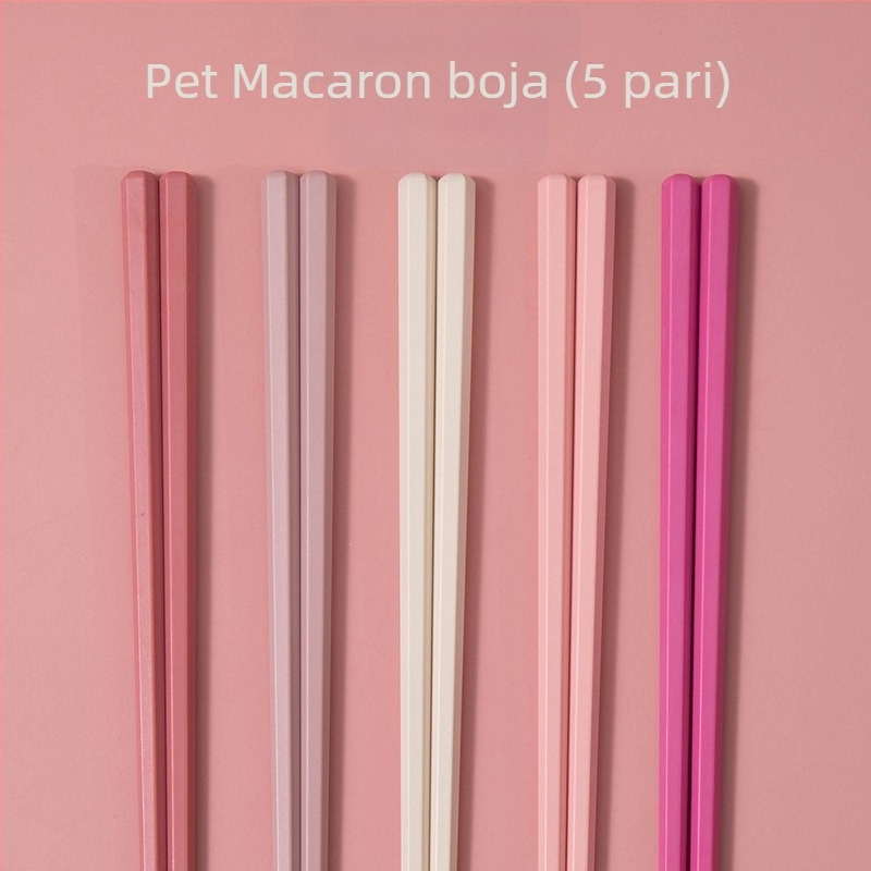 Štapići u japanskom stilu, šareni za kućnu upotrebu, po jednu osobi, ružičasti inspirirani macaronom, otporni na visoke temperature, legura otporna na plijesan