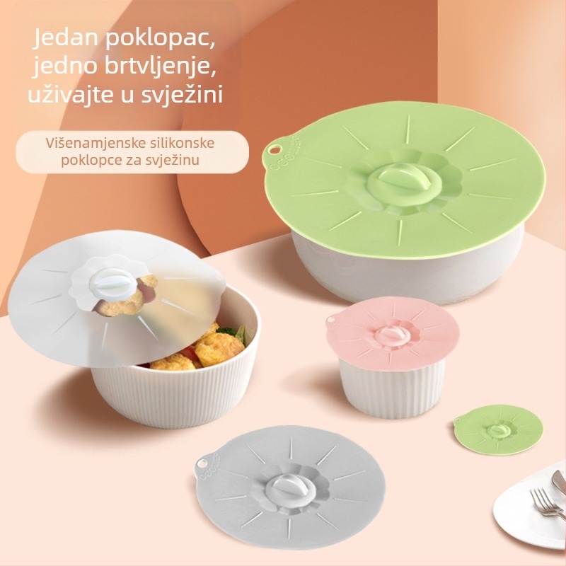 Set silikonih poklopaca za očuvanje svježine – otporni na mikrovalnu, čvrsto zatvaranje za zdjele, perivi i ponovno upotrebljivi
