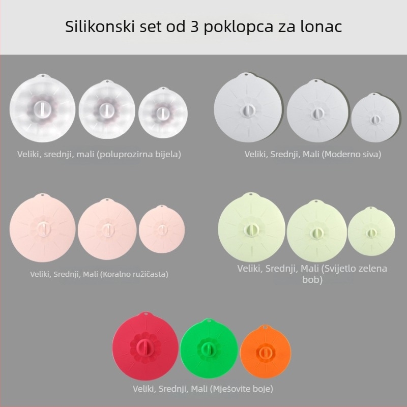 Set silikonih poklopaca za očuvanje svježine – otporni na mikrovalnu, čvrsto zatvaranje za zdjele, perivi i ponovno upotrebljivi